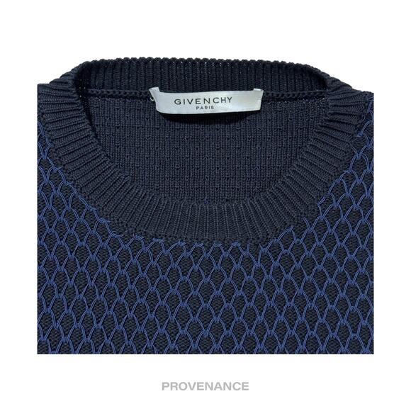 🔴 Givenchy Basketball Net Crewneck Sweater - Navy Blue XS - Picture 3 of 8